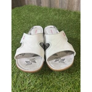 Merrell Women's Slip-On‎ Sandals Size 8 White Leather Comfort Casual Shoes